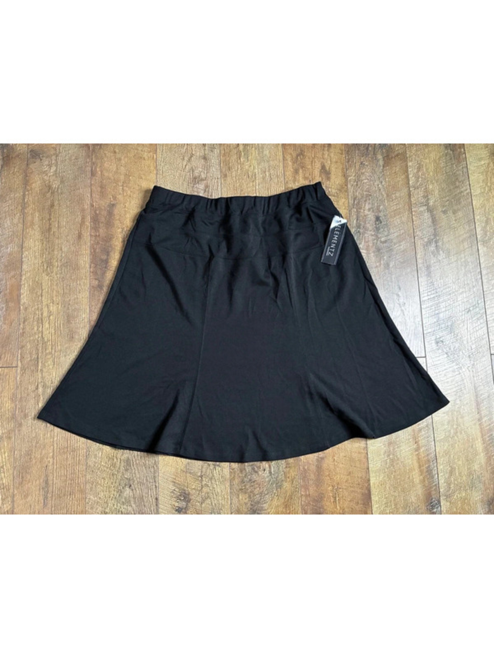 NWT Elementz Woman Black Midi Sport Skirt Size 1X Stretch A-Line